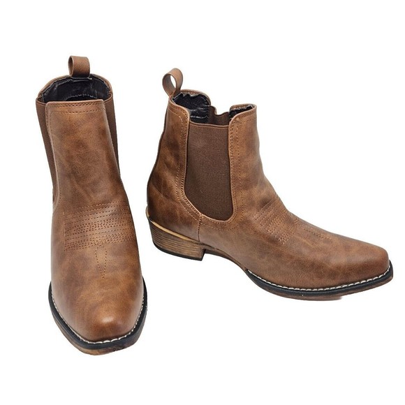 Brown Leather Ankle Boots - Picture 1 of 10